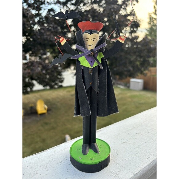 Vtg metal Dracula shabby chic unique home decor candle holder candelabra